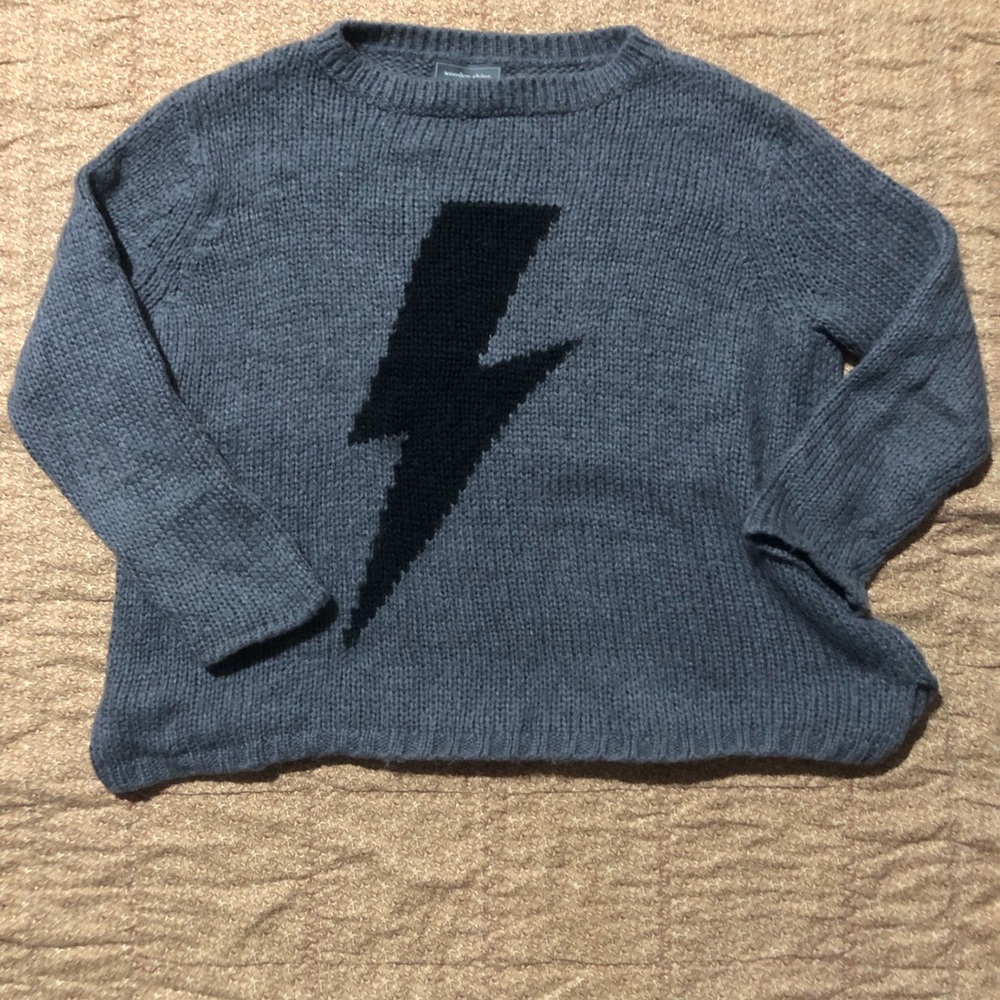 Anthropologie wooden ships, lightning bolt knit sweater